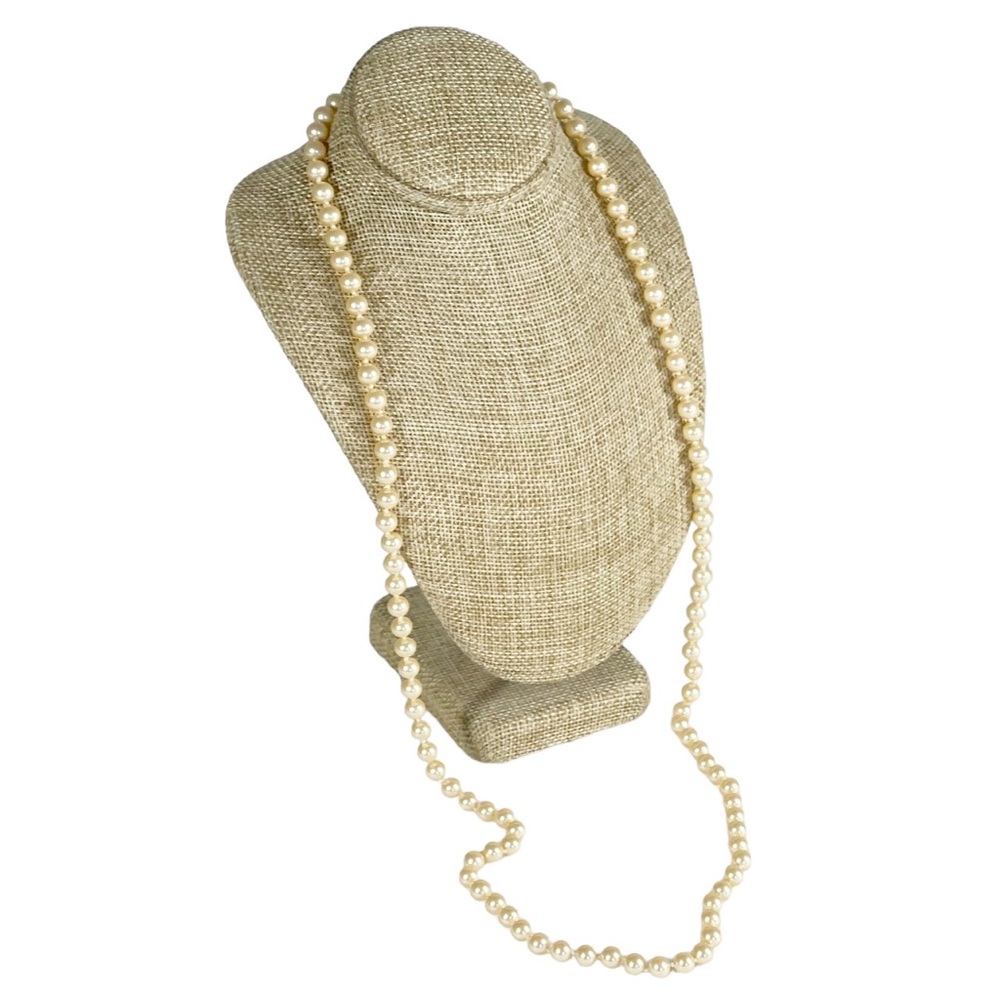Vintage Marvella Ivory Glass Pearl Bead Necklace